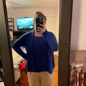 Shirt with cardigan attached